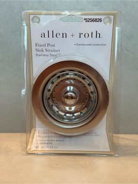 Allen + Roth 4.5" Fixed Post Sink Strainer Stainless Steel Finish NEW